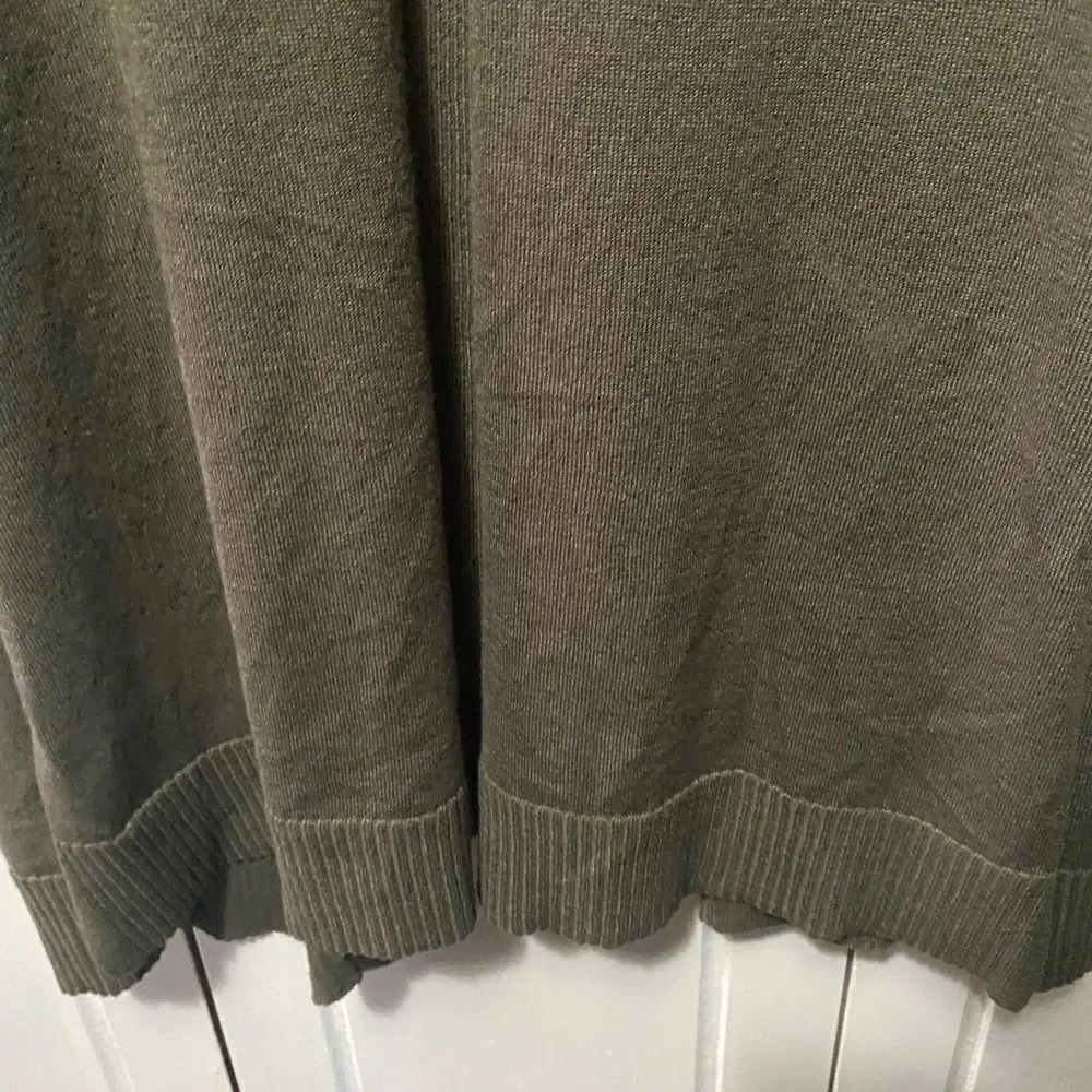 89th & Madison Lightweight Open-Front Longline Sweater. Olive Green. Size L
